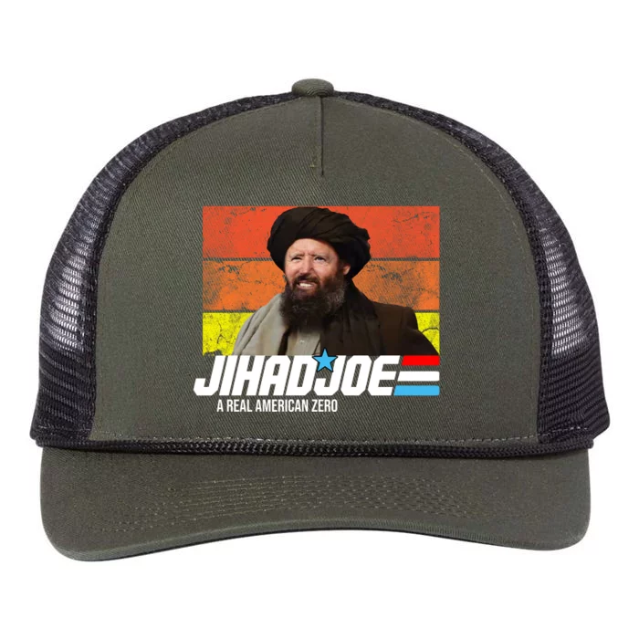 Jhad Joe A Real American Zero Anti Biden Funny Retro Rope Trucker Hat Cap