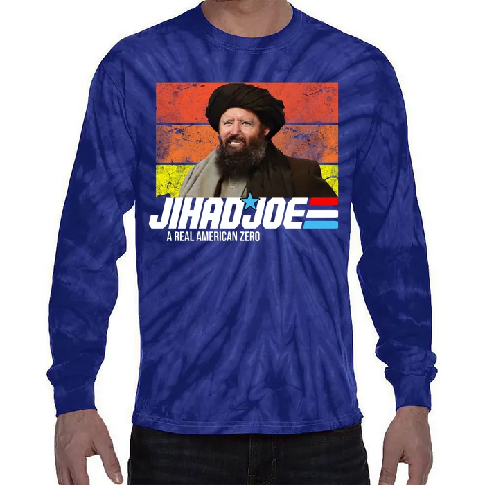 Jhad Joe A Real American Zero Anti Biden Funny Tie-Dye Long Sleeve Shirt