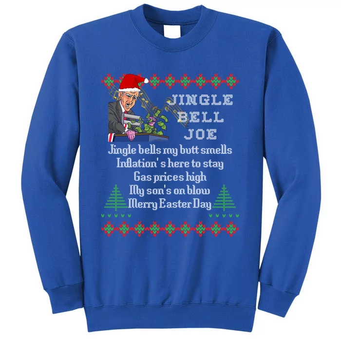 Jingle Joe Biden Xmas Carol Trump Ugly Christmas Sweater Gift Tall Sweatshirt