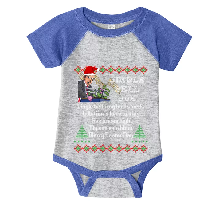 Jingle Joe Biden Xmas Carol Trump Ugly Christmas Sweater Gift Infant Baby Jersey Bodysuit