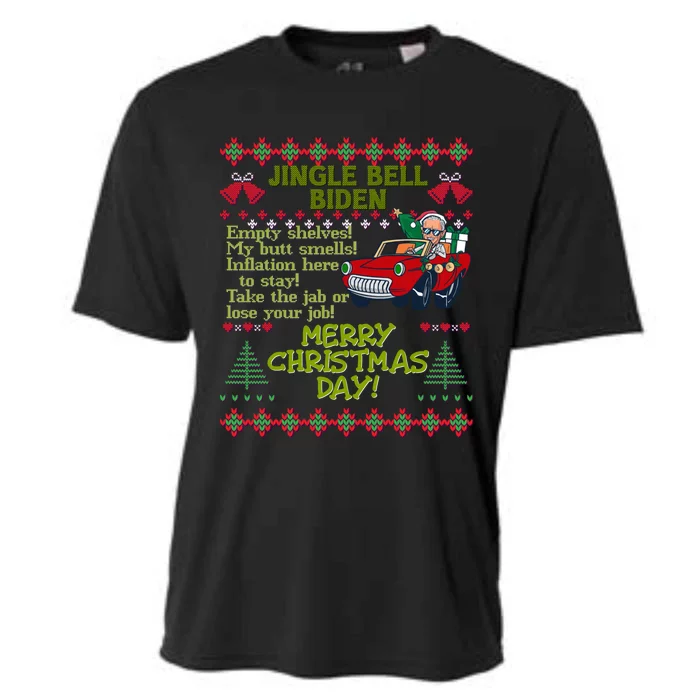 Jingle Joe Biden Xmas Carol Trump Ugly Christmas Sweater Gift Cooling Performance Crew T-Shirt