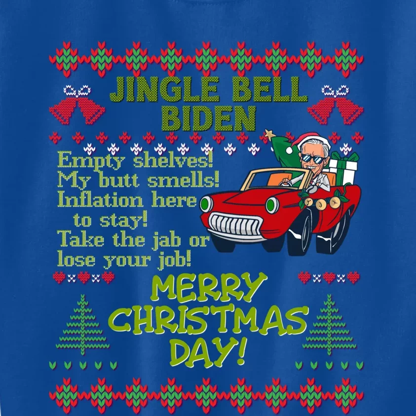 Jingle Joe Biden Xmas Carol Trump Ugly Christmas Sweater Gift Kids Sweatshirt