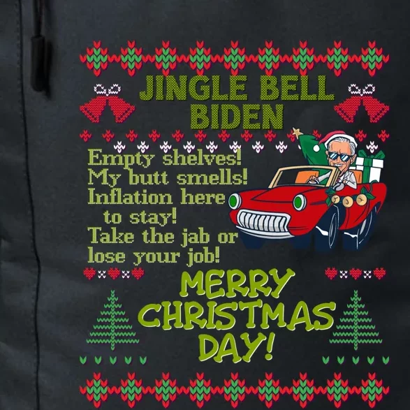 Jingle Joe Biden Xmas Carol Trump Ugly Christmas Sweater Gift Daily Commute Backpack