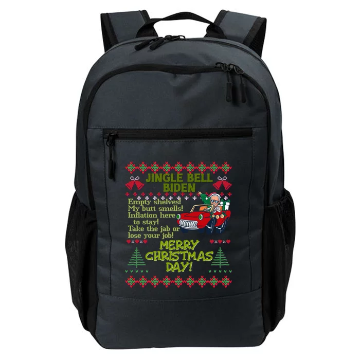 Jingle Joe Biden Xmas Carol Trump Ugly Christmas Sweater Gift Daily Commute Backpack