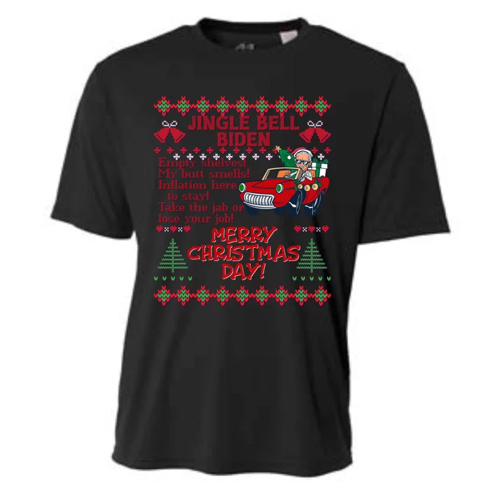 Jingle Joe Biden Xmas Carol Trump Ugly Christmas Sweater Gift Cooling Performance Crew T-Shirt