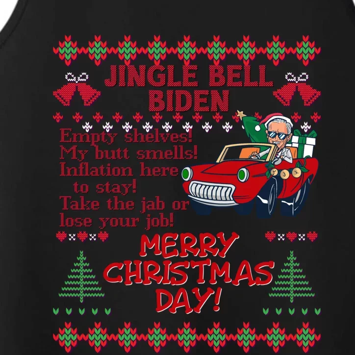 Jingle Joe Biden Xmas Carol Trump Ugly Christmas Sweater Gift Performance Tank