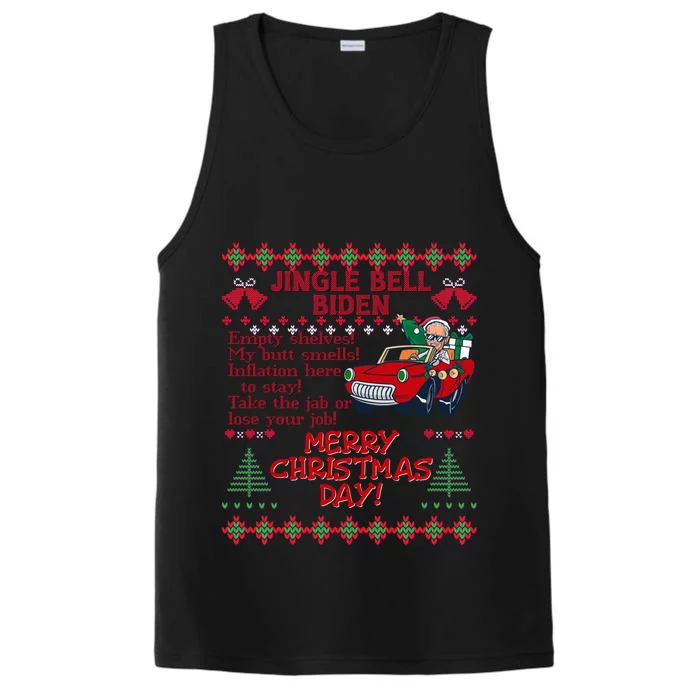 Jingle Joe Biden Xmas Carol Trump Ugly Christmas Sweater Gift Performance Tank