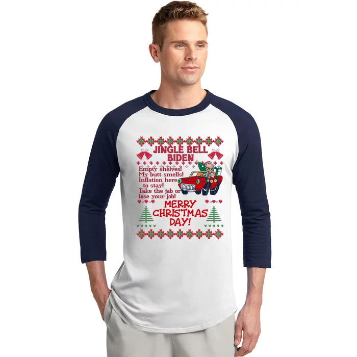 Jingle Joe Biden Xmas Carol Trump Ugly Christmas Sweater Gift Baseball Sleeve Shirt