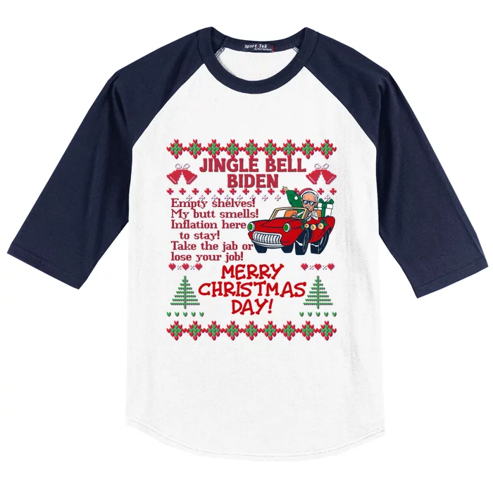 Jingle Joe Biden Xmas Carol Trump Ugly Christmas Sweater Gift Baseball Sleeve Shirt