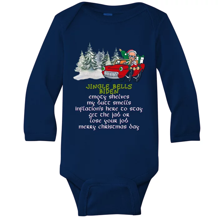 Jingle Joe Biden Xmas Carol Trump Ugly Christmas Sweater Gift Baby Long Sleeve Bodysuit