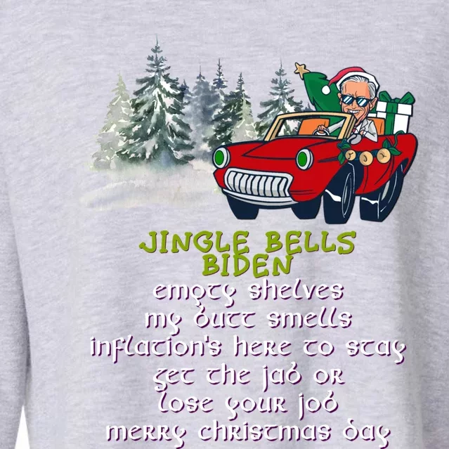 Jingle Joe Biden Xmas Carol Trump Ugly Christmas Sweater Gift Cropped Pullover Crew