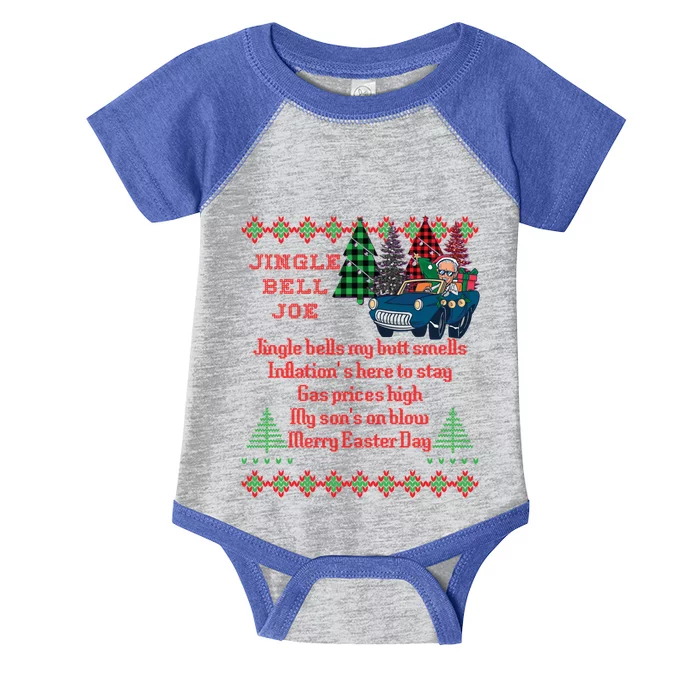 Jingle Joe Biden Xmas Carol Trump Ugly Christmas Sweater Gift Infant Baby Jersey Bodysuit