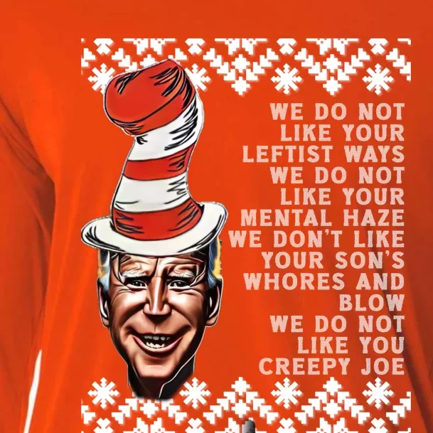 Jingle Joe Biden Xmas Rhyme Trump 12 Ugly Christmas Sweater Gift Cooling Performance Long Sleeve Crew