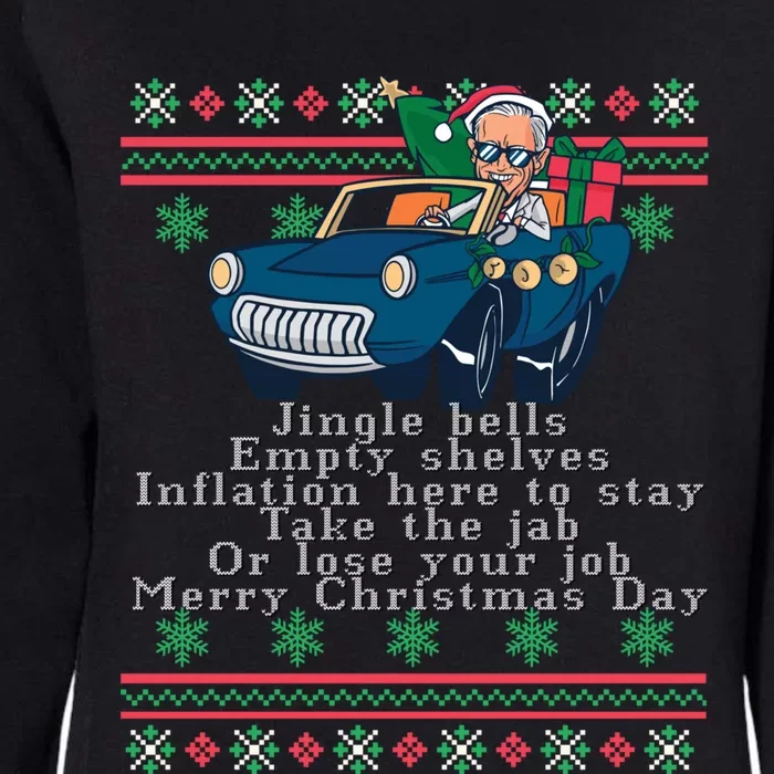 Jingle Joe Biden Funny Santa Trump Ugly Christmas Sweater Womens California Wash Sweatshirt