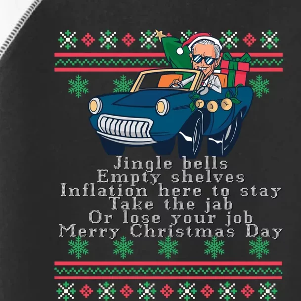 Jingle Joe Biden Funny Santa Trump Ugly Christmas Sweater Toddler Fine Jersey T-Shirt