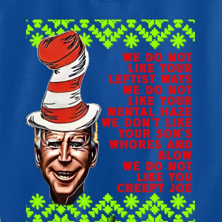 Jingle Joe Biden Xmas Rhyme Trump 36 Ugly Christmas Sweater Gift Kids Sweatshirt