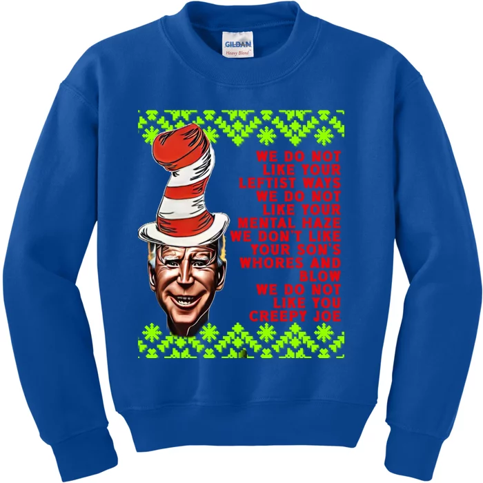 Jingle Joe Biden Xmas Rhyme Trump 36 Ugly Christmas Sweater Gift Kids Sweatshirt