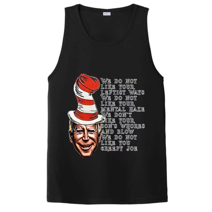 Jingle Joe Biden Xmas Rhyme Trump Ugly Christmas Sweater Gift Performance Tank