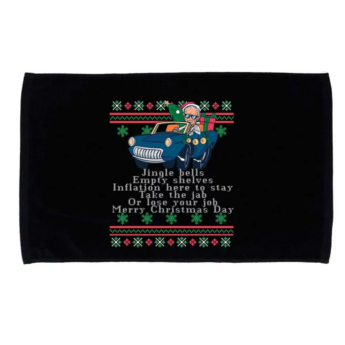 Jingle Joe Biden Funny Santa Trump Ugly Christmas Gift Microfiber Hand Towel