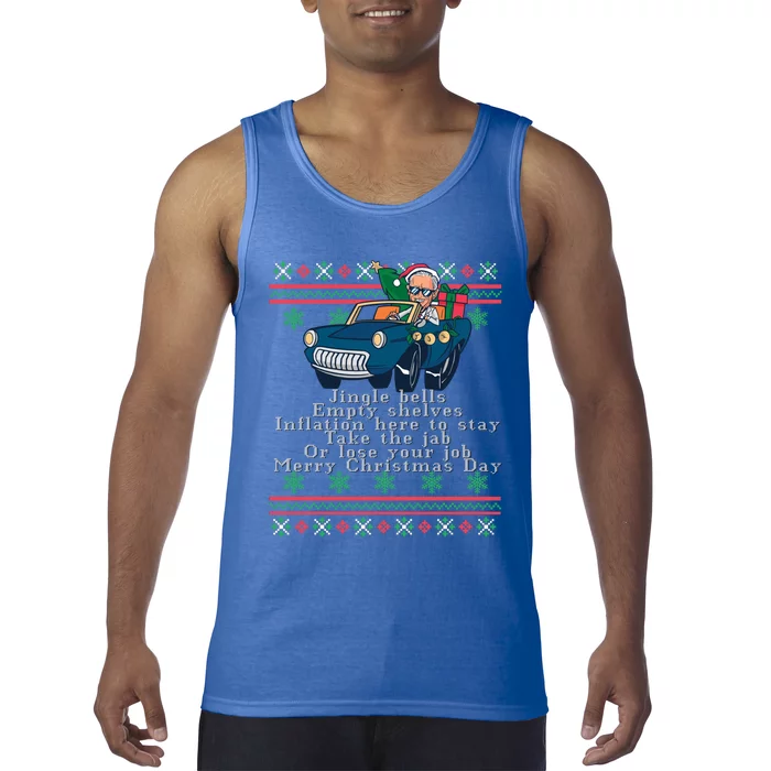 Jingle Joe Biden Funny Santa Trump Ugly Christmas Gift Tank Top