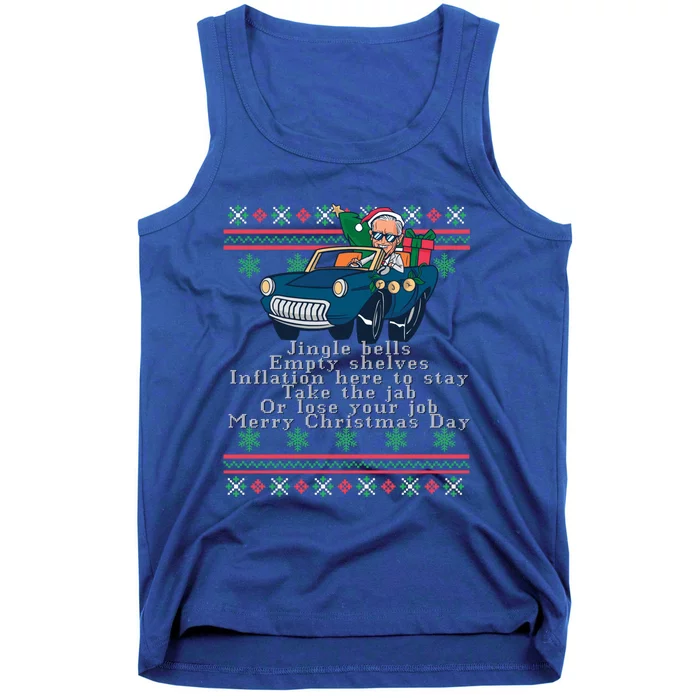 Jingle Joe Biden Funny Santa Trump Ugly Christmas Gift Tank Top