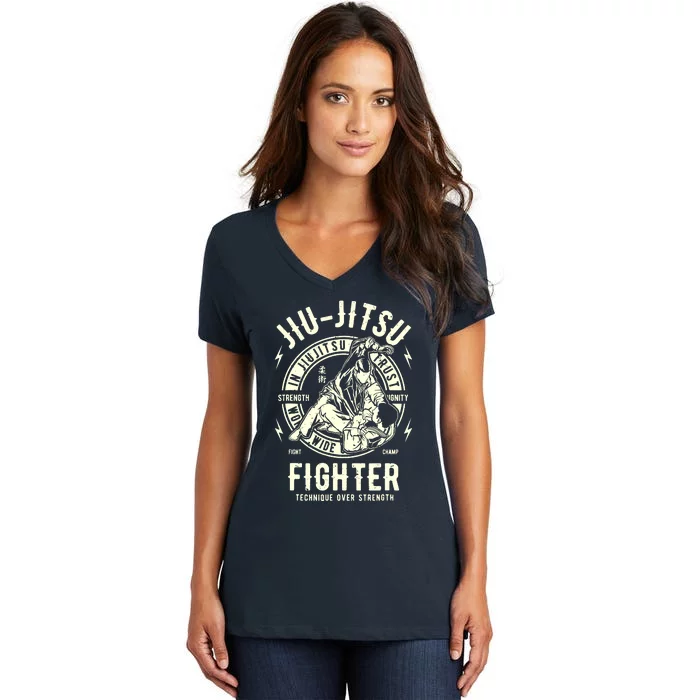 JIU JITSU BJJ Brazilian Jiu Jitsu Women's V-Neck T-Shirt