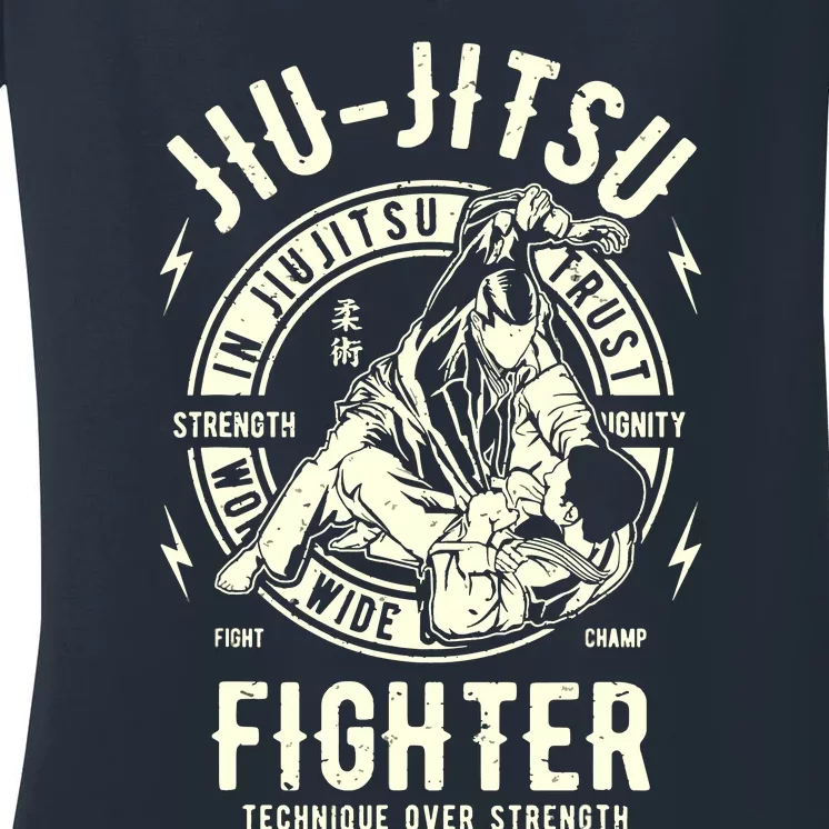 JIU JITSU BJJ Brazilian Jiu Jitsu Women's V-Neck T-Shirt