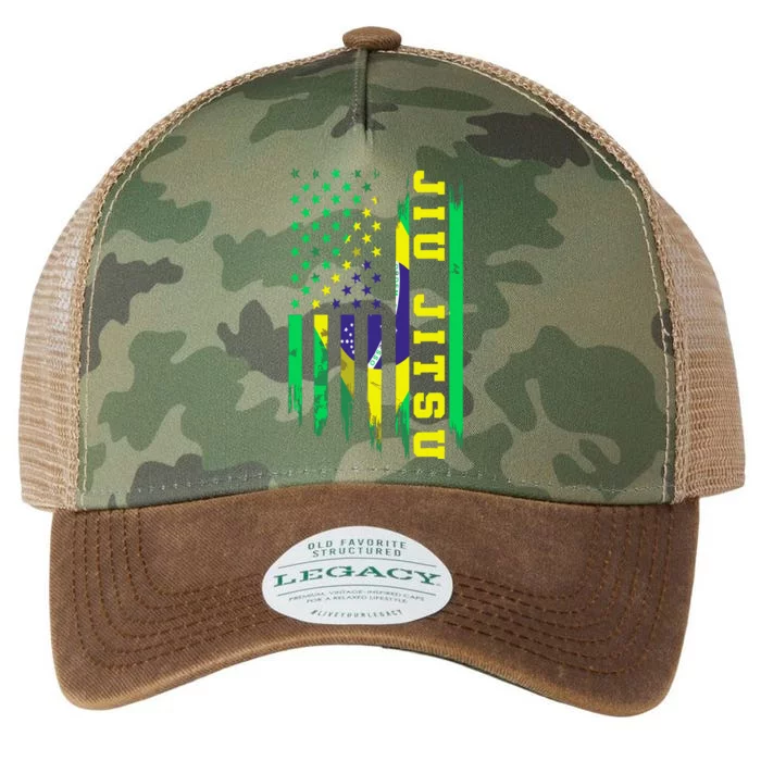 Jiu Jitsu Brazilian BJJ Brazil United States Flag Legacy Tie Dye Trucker Hat