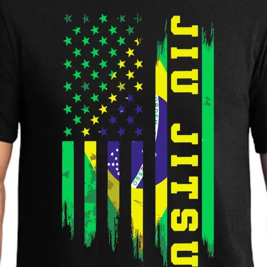 Jiu Jitsu Brazilian BJJ Brazil United States Flag Pajama Set