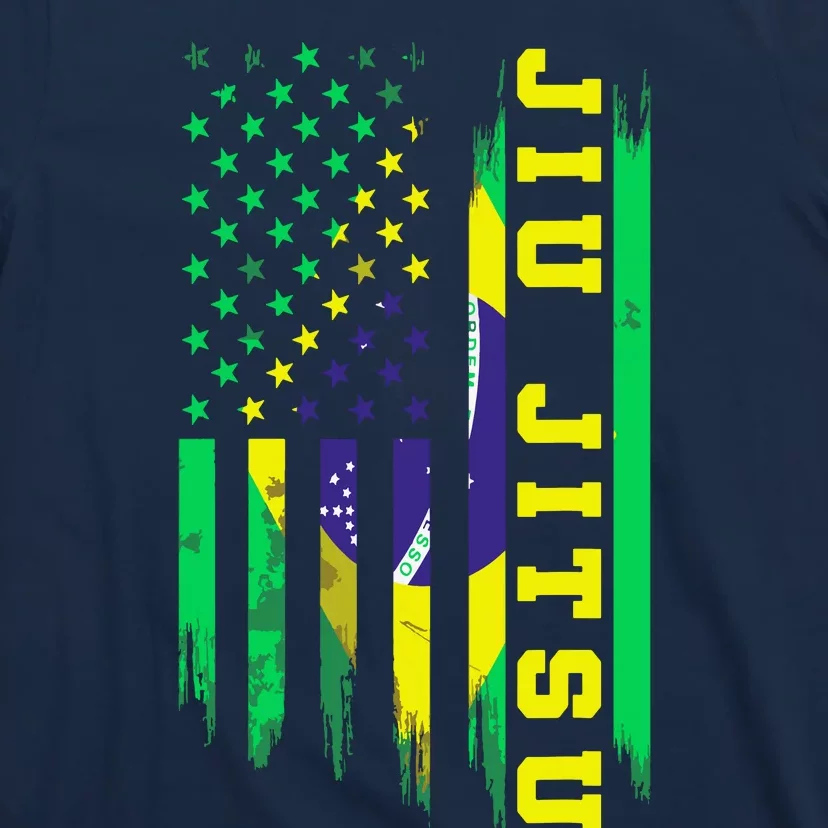 Jiu Jitsu Brazilian BJJ Brazil United States Flag T-Shirt