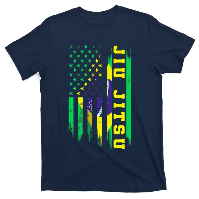 Jiu Jitsu Brazilian BJJ Brazil United States Flag T-Shirt