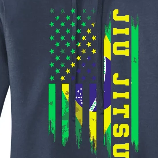 Jiu Jitsu Brazilian BJJ Brazil United States Flag Women's Pullover Hoodie