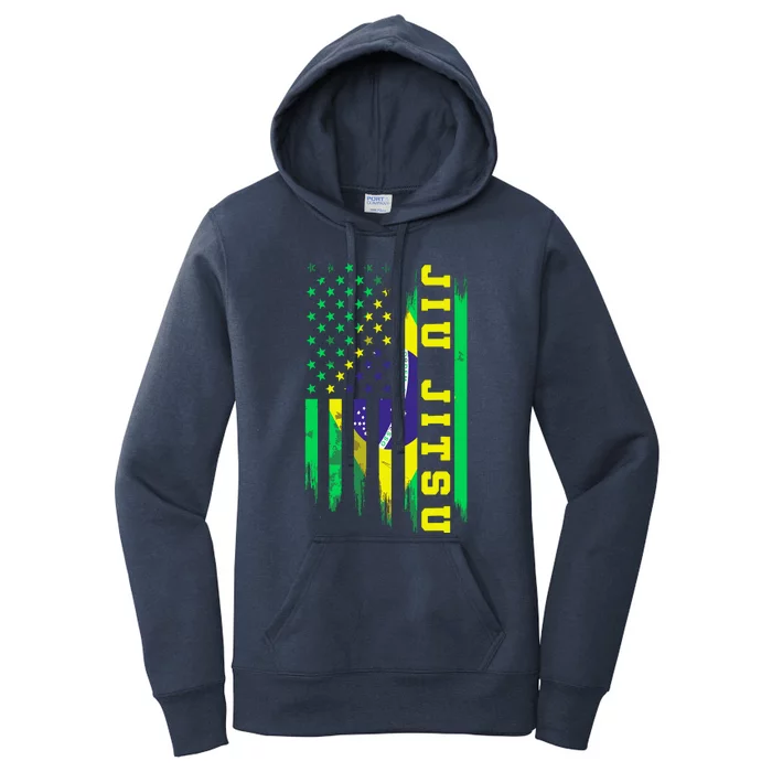 Jiu Jitsu Brazilian BJJ Brazil United States Flag Women's Pullover Hoodie