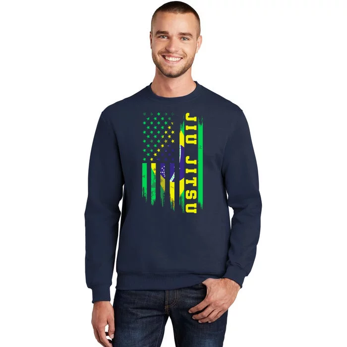 Jiu Jitsu Brazilian BJJ Brazil United States Flag Tall Sweatshirt