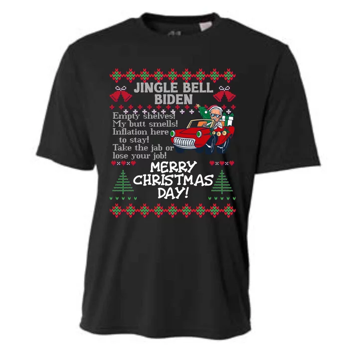 Jingle Joe Biden Xmas Carol Trump Ugly Christmas Sweater Gift Cooling Performance Crew T-Shirt