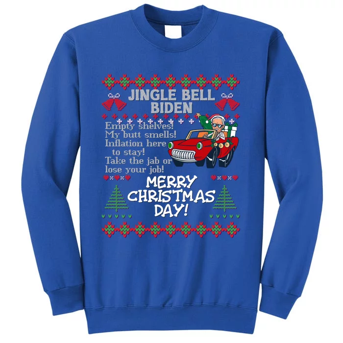 Jingle Joe Biden Xmas Carol Trump Ugly Christmas Sweater Gift Tall Sweatshirt