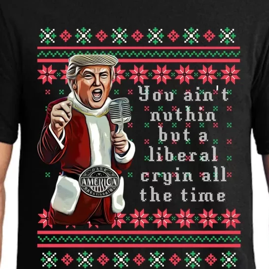 Jingle Joe Biden Xmas Carol Trump Ugly Christmas Sweater Gift Pajama Set