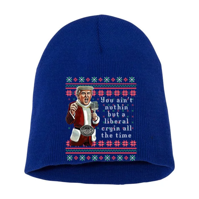 Jingle Joe Biden Xmas Carol Trump Ugly Christmas Sweater Gift Short Acrylic Beanie