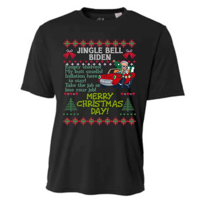 Jingle Joe Biden Xmas Carol Trump Ugly Christmas Sweater Gift Cooling Performance Crew T-Shirt