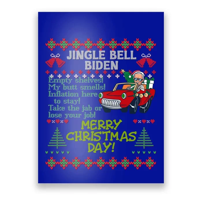 Jingle Joe Biden Xmas Carol Trump Ugly Christmas Sweater Gift Poster