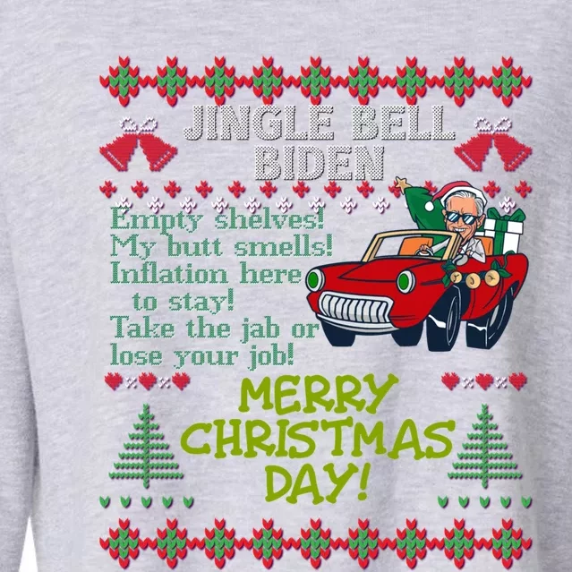 Jingle Joe Biden Xmas Carol Trump Ugly Christmas Sweater Gift Cropped Pullover Crew