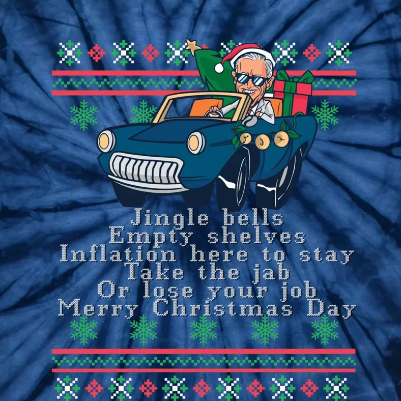 Jingle Joe Biden Funny Santa Trump Ugly Christmas Sweater Tie-Dye T-Shirt