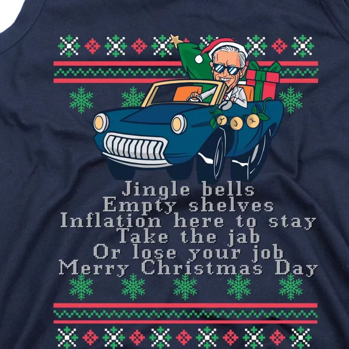 Jingle Joe Biden Funny Santa Trump Ugly Christmas Sweater Tank Top