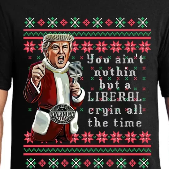 Jingle Joe Biden Xmas Carol Trump Ugly Christmas Sweater Gift Pajama Set