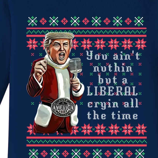 Jingle Joe Biden Xmas Carol Trump Ugly Christmas Sweater Gift Baby Long Sleeve Bodysuit