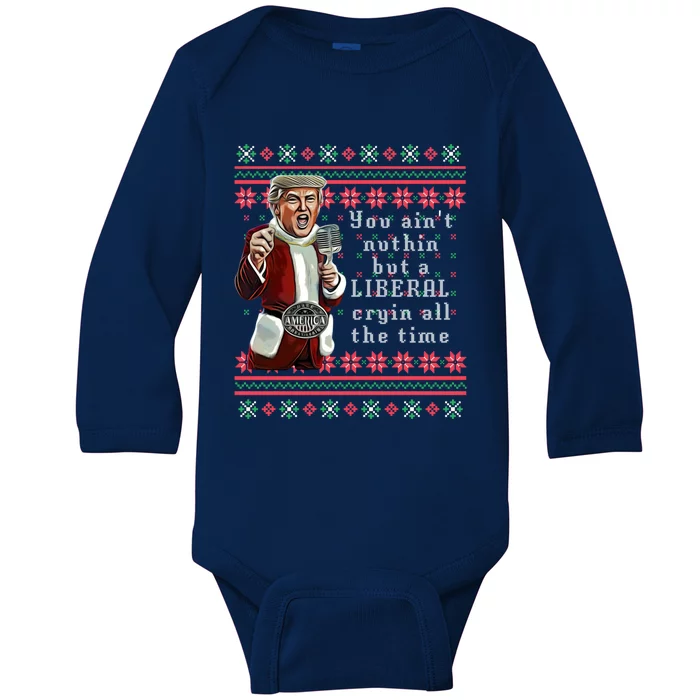 Jingle Joe Biden Xmas Carol Trump Ugly Christmas Sweater Gift Baby Long Sleeve Bodysuit