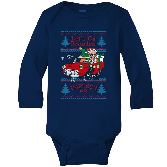 Jingle Joe Biden Xmas Carol Trump Ugly Christmas Sweater Gift Baby Long Sleeve Bodysuit