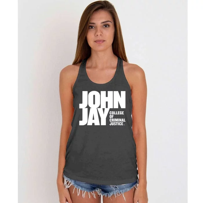 John Jay College Of Criminal Justice Bloodhounds Large Women's Knotted Racerback Tank