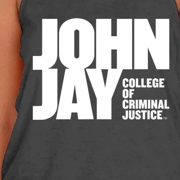 John Jay College Of Criminal Justice Bloodhounds Large Women's Knotted Racerback Tank