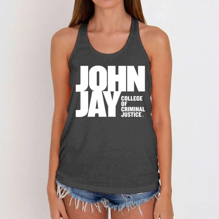 John Jay College Of Criminal Justice Bloodhounds Large Women's Knotted Racerback Tank